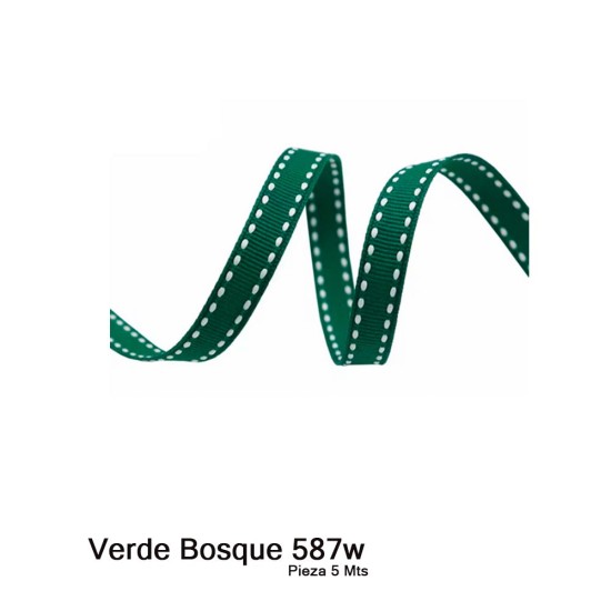 Cinta Gros Puntadas (9mm) - Pieza 5 metros  VERDE BOSQUE #587W