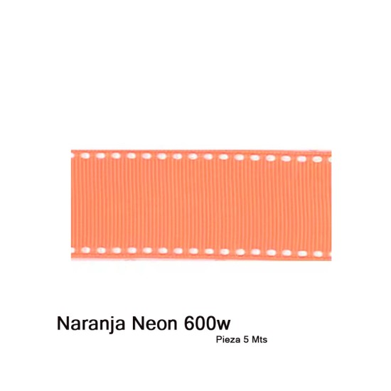 Cinta Gros Puntadas (9mm) - Pieza 5 metros  NARANJA NEON #600W