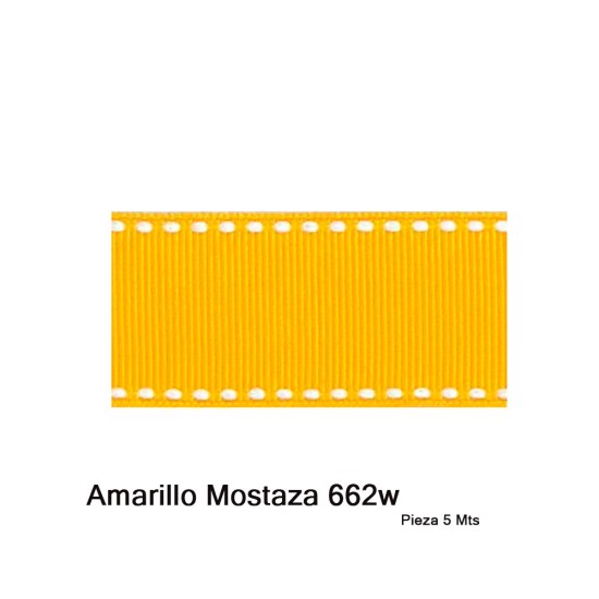 Cinta Gros Puntadas (9mm) - Pieza 5 metros  AMARILLO MOSTAZA #662w