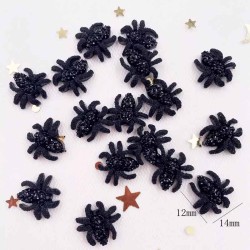 Aplique de Resina - Araña Negra (x12)