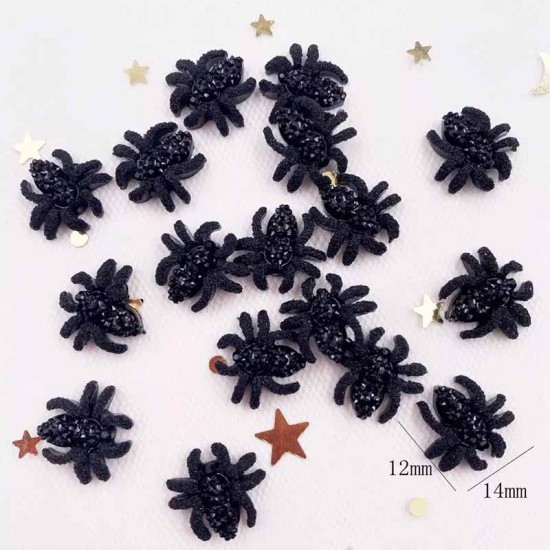 Aplique de Resina - Araña Negra (x12)