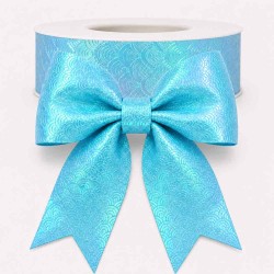 *DESCUENTO* Cinta de Cuerina (38mm) Pieza de 3mts  - Escamas Celeste