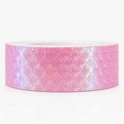 *DESCUENTO* Cinta de Cuerina (38mm) Pieza de 2mts  - Escamas Rosado