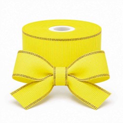 Cinta Gros AAA 38mm - Pieza 5 metros - Borde Dorado Limon #640