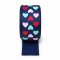 Cinta Gros Estampada Triple A - YAMA (25mm) - Corazones Azul Oscuro - Pieza de 5 metros