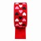 Cinta Gros Estampada Triple A - YAMA (25mm) - Corazones Rojo - Pieza de 5 metros