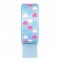 Cinta Gros Estampada Triple A - YAMA (25mm) - Corazones Celeste - Pieza de 5 metros