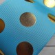 Cinta Gros FOIL 75mm #16 - Rollo 5 metros - Lunares AZUL 