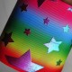Cinta Gros FOIL 75mm #16 - Rollo 5 metros - Estrellas Multicolor Arcoiris