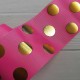 Cinta Gros FOIL 75mm #16 - Rollo 5 metros - Lunares FUCSIA