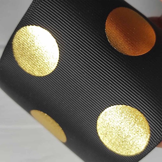 Cinta Gros FOIL 75mm #16 - Rollo 5 metros - Lunares NEGRO