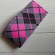 Cinta Gros Estampada 75mm #16 - Rollo 5 metros - Oxford Gris/Rosa/Negro
