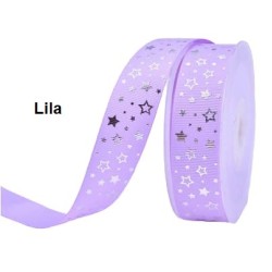 Cinta Gros Foil Triple A - YAMA (25mm) - Estrellas Lila (Pack de 5 metros)
