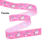 Cinta Gros Estampada Triple A - YAMA (25mm) - Unicornio Fucsia - Pack de 5 metros