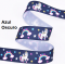 Cinta Gros Estampada Triple A - YAMA (25mm) - Unicornio Azul Oscuro - Pack de 5 metros