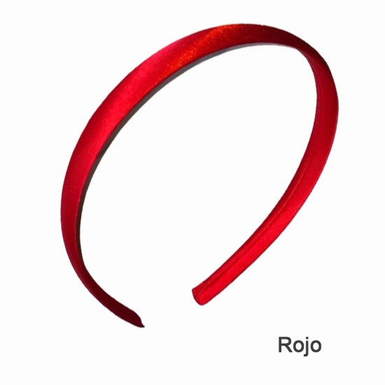 Cintillo Forrado de Satín (1,5cm) - Rojo