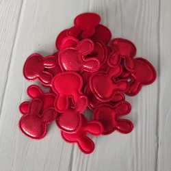 Aplique de Glitter y Tela - Conejo de Pascua Rojo ✔️