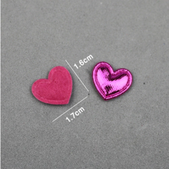 Mini Corazón Brillante de Tela Acolchada - Pack de 25 unidades