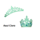 Aplique de Glitter y Fieltro - Corona Grande Azul Claro 12cms (x1pc)