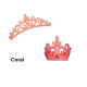Aplique de Glitter y Fieltro - Corona Grande Coral 12cms
