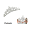 Aplique de Glitter y Fieltro - Corona Grande Plateado 12cms 