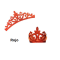 Aplique de Glitter y Fieltro - Corona Grande Rojo 12cms