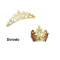 Aplique de Glitter y Fieltro - Corona Grande Dorada 12cms