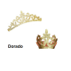 Aplique de Glitter y Fieltro - Corona Grande Dorada 12cms