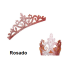 Aplique de Glitter y Fieltro - Corona Grande Rosado Metalizado 12cms