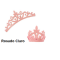 Aplique de Glitter y Fieltro - Corona Grande Rosado Claro