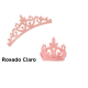 Aplique de Glitter y Fieltro - Corona Grande Rosado Claro