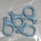 Mosquetones - Azul (3cms x 4piezas)