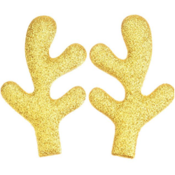 Cuernos de Reno Glitter (1Par) Color Dorado