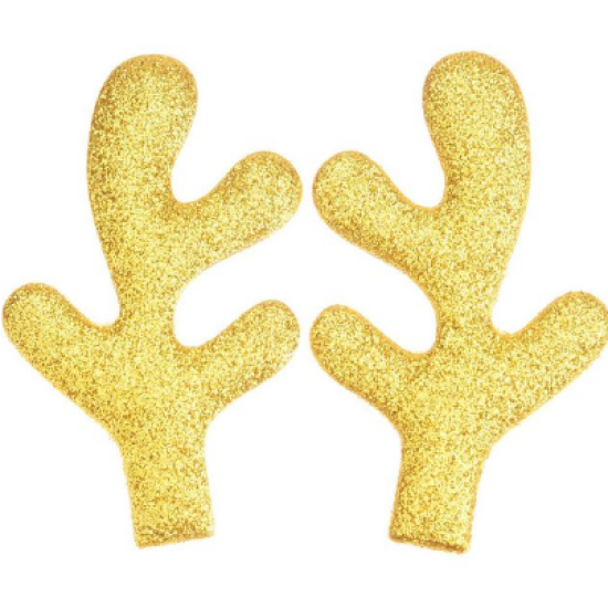 Cuernos de Reno Glitter (1Par) Color Dorado