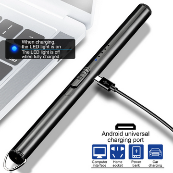 Chispero Encendedor USB Recargable  de Plasma - Plateado