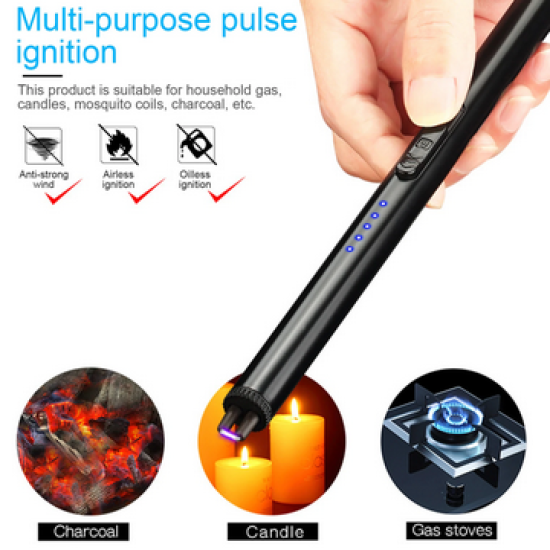 Chispero Encendedor USB Recargable  de Plasma - Plateado