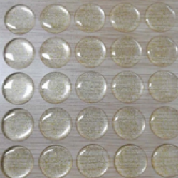 Resina Epoxy3D Transparente Adhesivo con Glitter Dorado 25mm (50Uds)