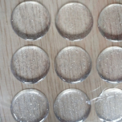 Resina Epoxy3D Transparente Adhesivo con Glitter Plateado 25mm (50Uds)