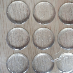 Resina Epoxy3D Transparente Adhesivo con Glitter Plateado 25mm (50Uds)