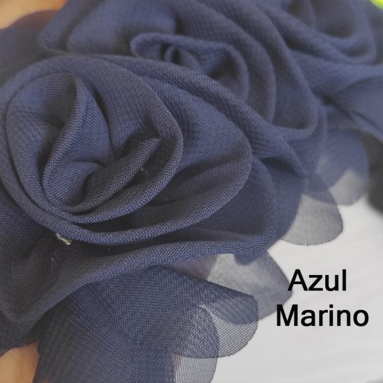 Flor Triple de Chifon (14x8cms)