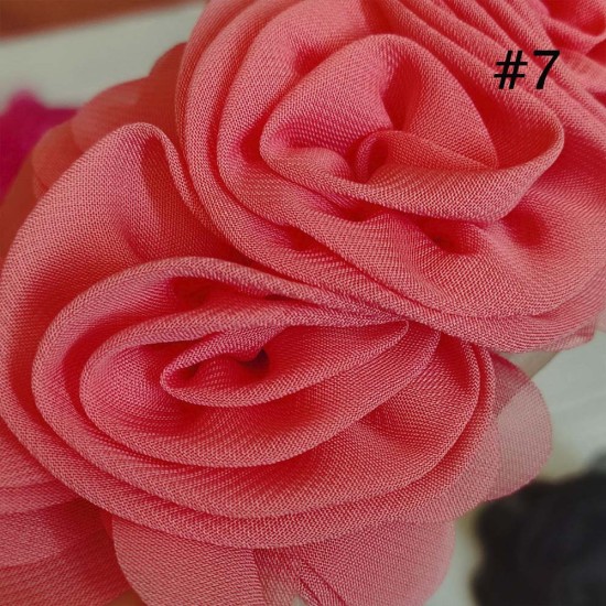 Flor Triple de Chifon (14x8cms)