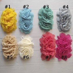 Flor Triple de Chifon (14x8cms)
