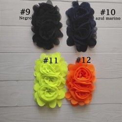 Flor Triple de Chifon (14x8cms)