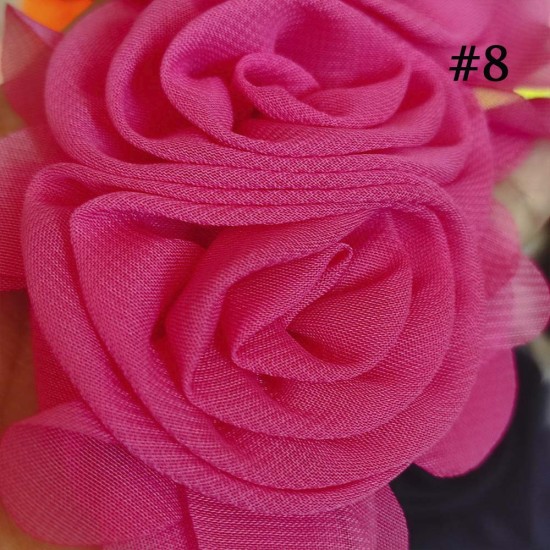 Flor Triple de Chifon (14x8cms)