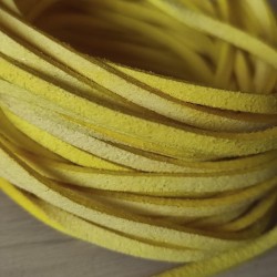 Cordon Plano de Gamuza - Paquete de 5mts - Amarillo Claro