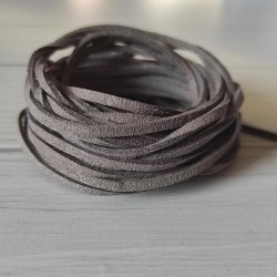 Cordon Plano de Gamuza - Paquete de 5mts - Gris Plomo