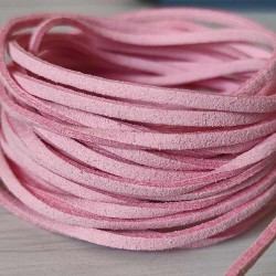 Cordon Plano de Gamuza - Paquete de 5mts - Rosado Bebé