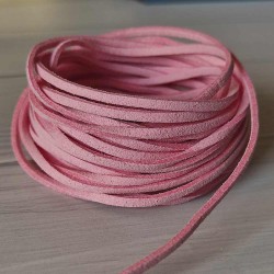Cordon Plano de Gamuza - Paquete de 5mts - Rosado Bebé