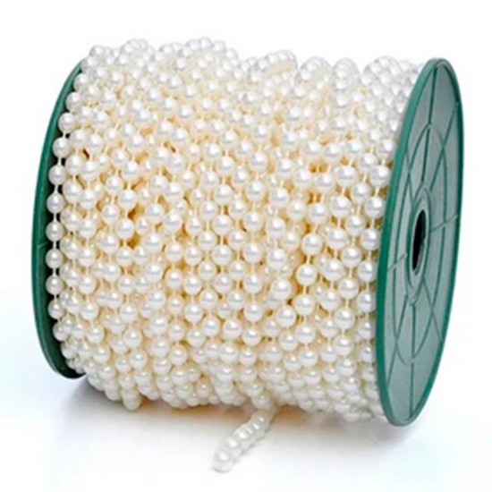 Cadena de Cuentas Plásticas de Perlas 3mm - 5metros