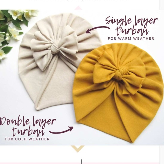 Patrón de turbante con tela doble y simple (Todas las Tallas)